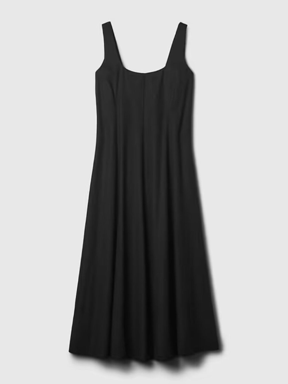 NWT GAP M Black Linen-Blend Midi Dress - Picture 4 of 8